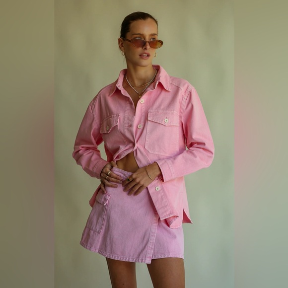 Araminta James Merci Denim Skirt Acid-Washed Peony NWT - Picture 3 of 8